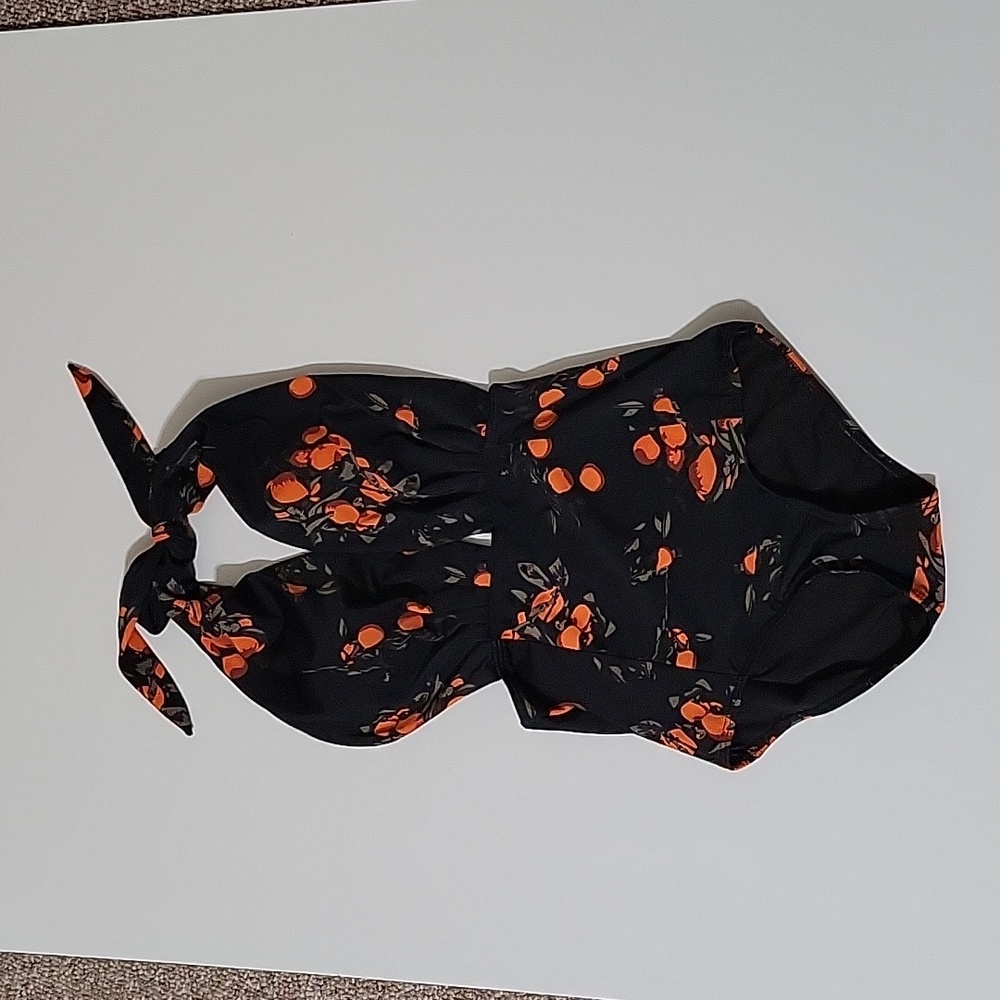 *NWOT COCOSHIP Halter Swimsuit - Black and Orange, Size M